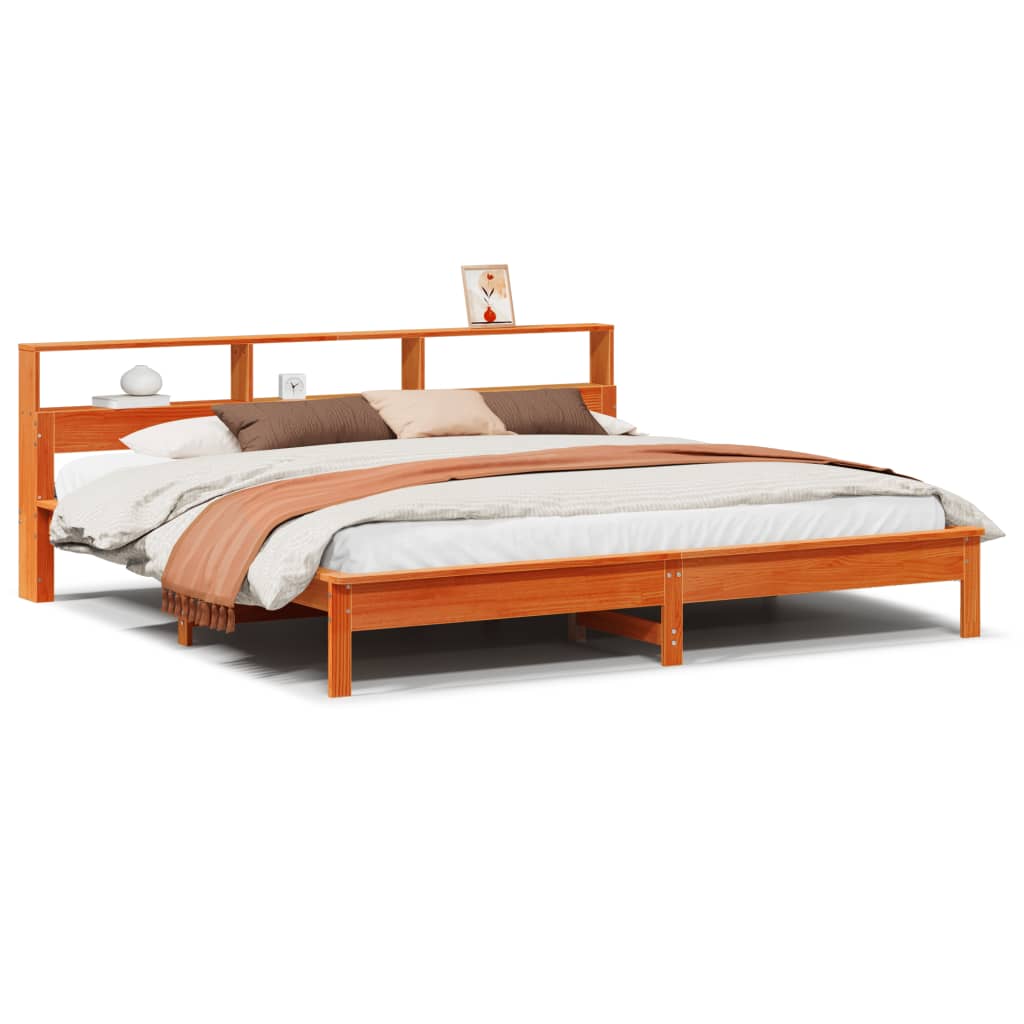 Sengeramme uten madrass voksbrun 180x200 cm heltre furu