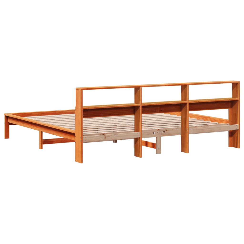 Sengeramme uten madrass voksbrun 180x200 cm heltre furu