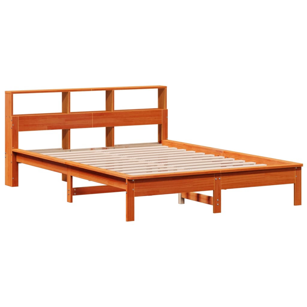 Sengeramme uten madrass voksbrun 140x200 cm heltre furu