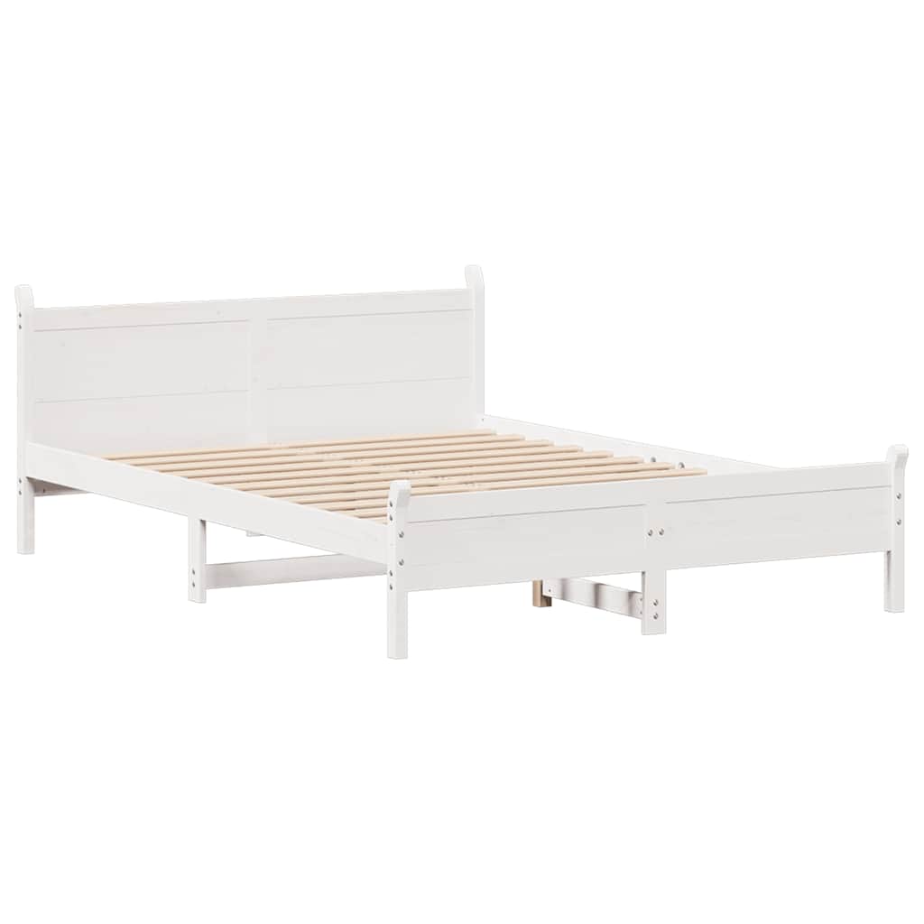 Sengeramme uten madrass hvit 140x190 cm heltre furu