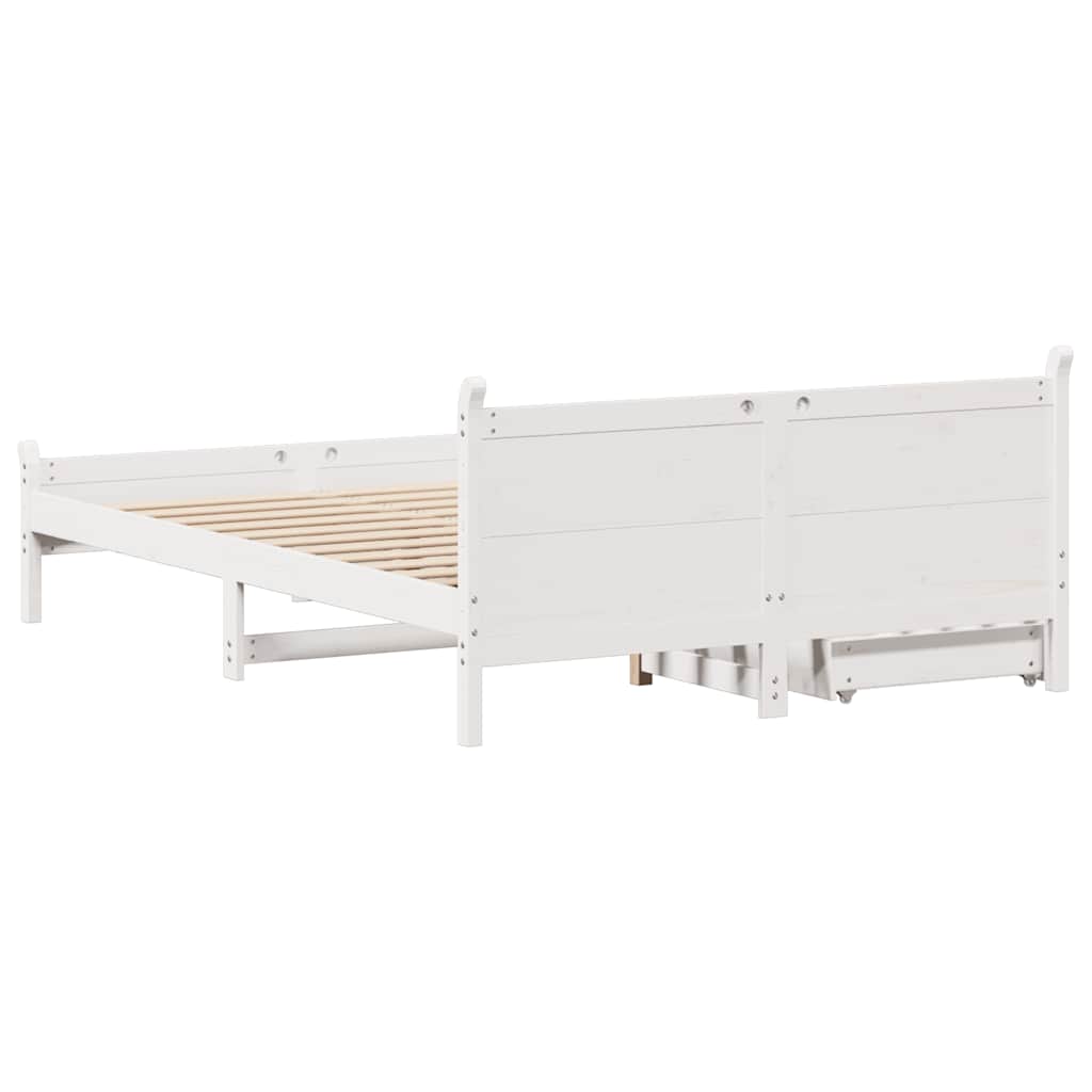 Sengeramme uten madrass hvit 140x190 cm heltre furu