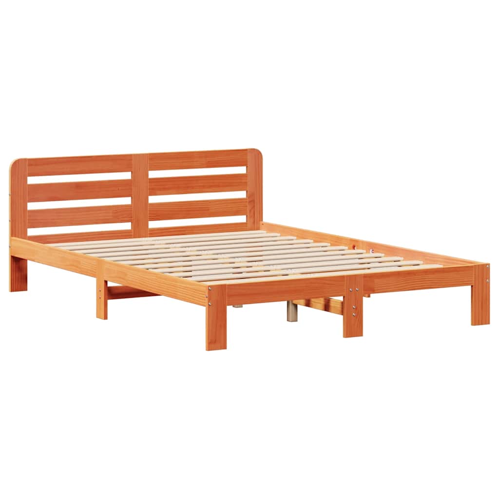 Sengeramme uten madrass voksbrun 120x190 cm heltre furu