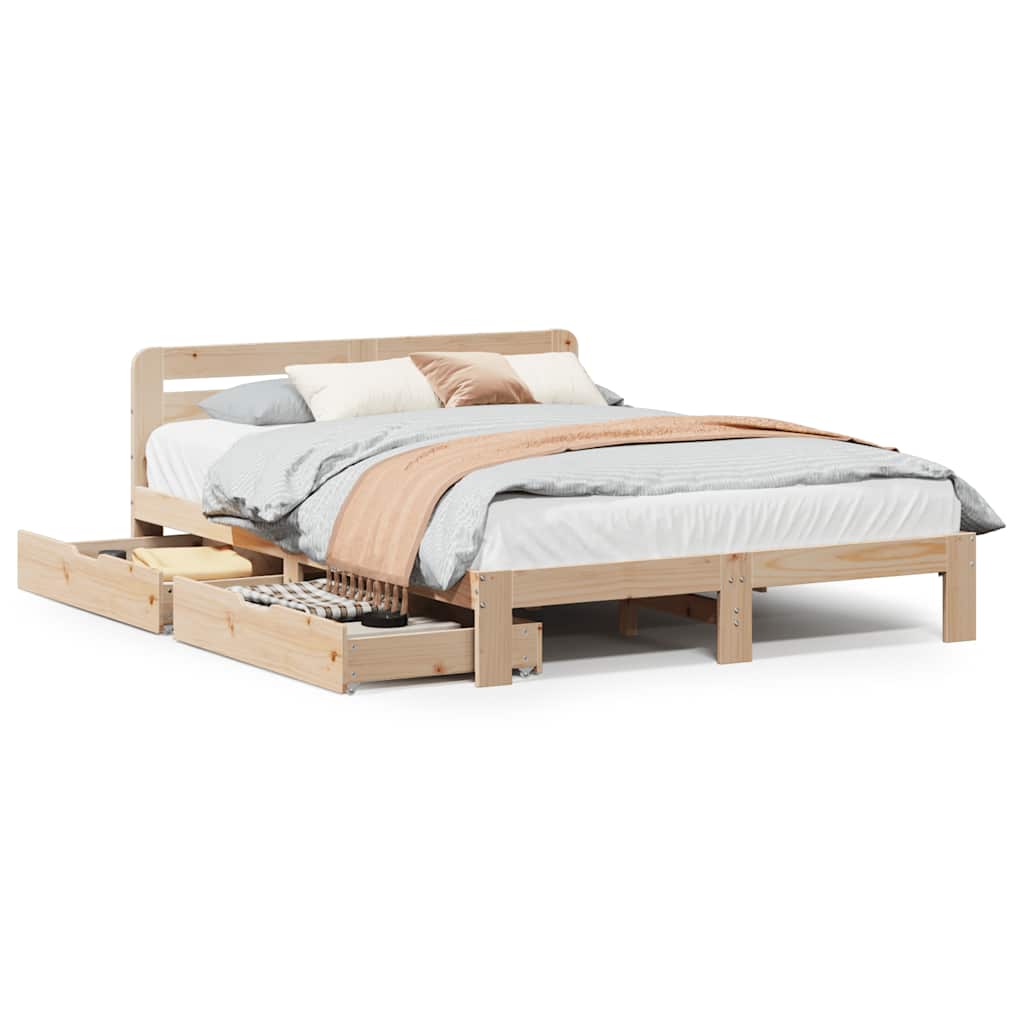 Sengeramme uten madrass hvit 135x190 cm heltre furu