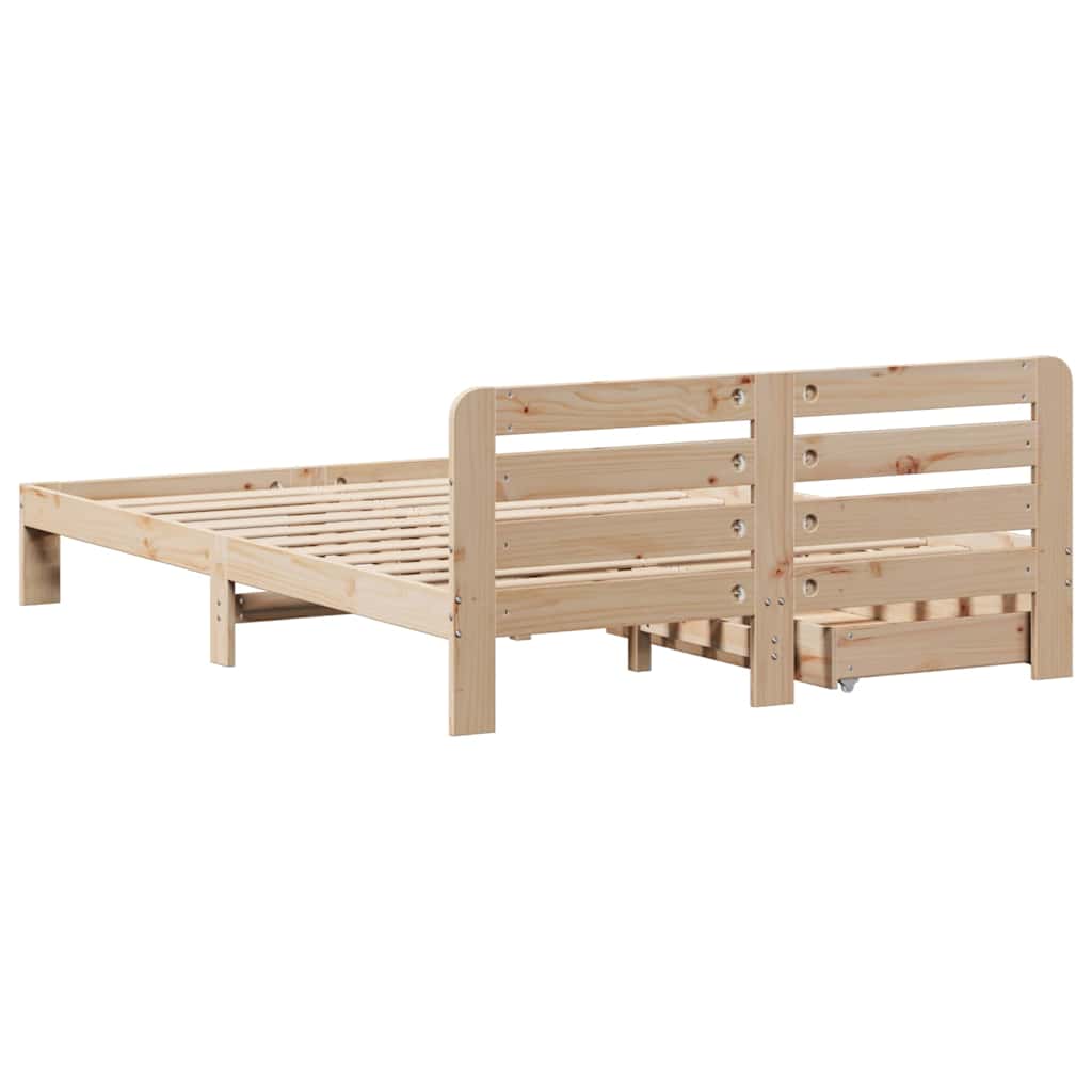 Sengeramme uten madrass hvit 135x190 cm heltre furu