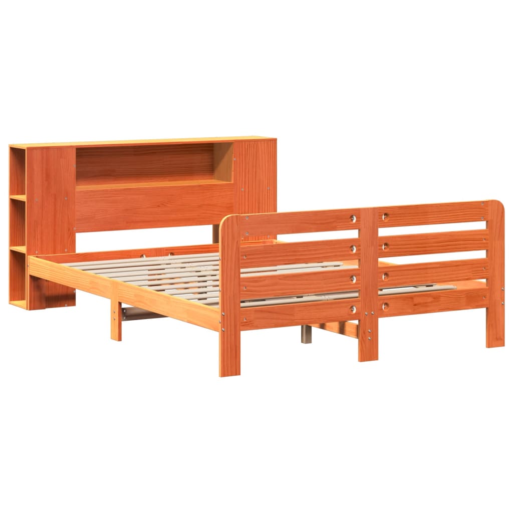 Sengeramme uten madrass voksbrun 140x190 cm heltre furu