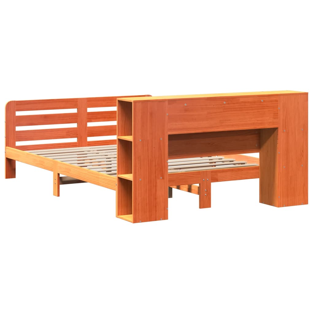 Sengeramme uten madrass voksbrun 140x190 cm heltre furu
