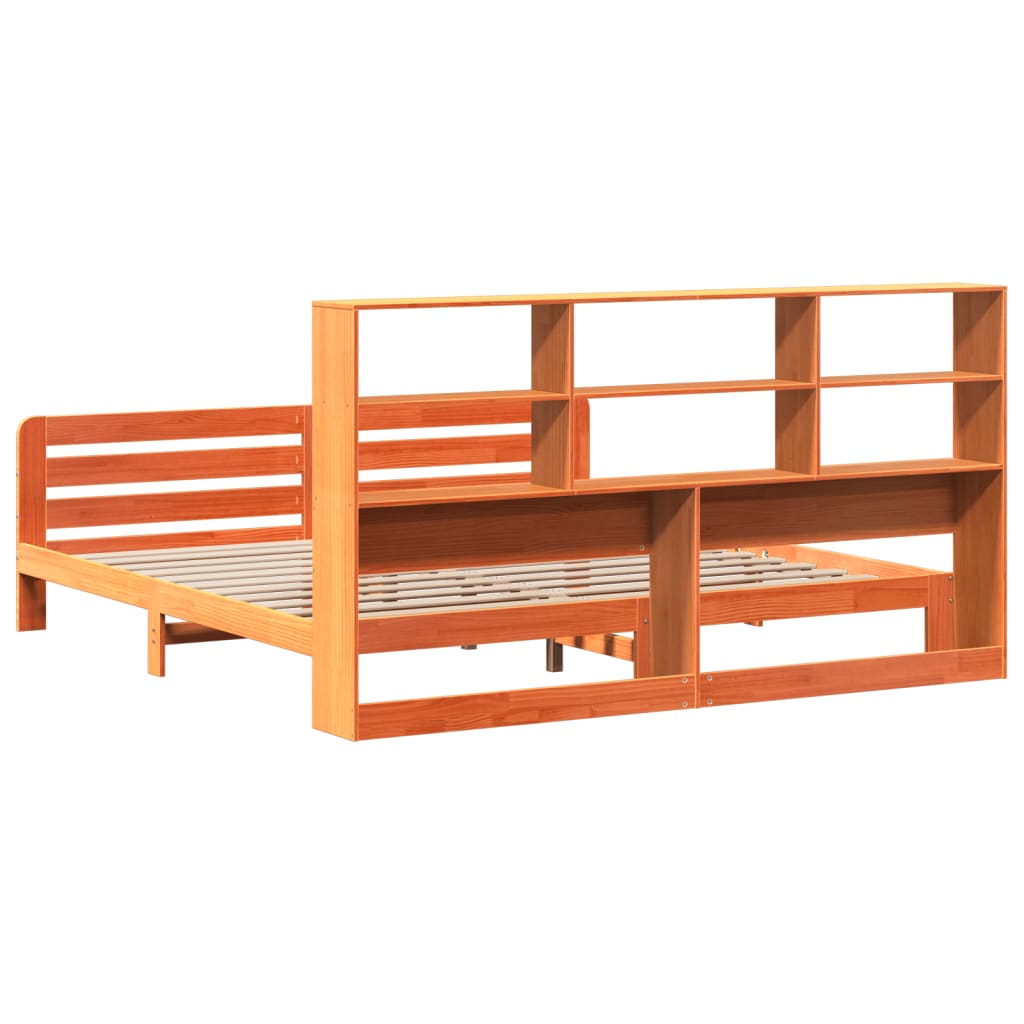 Sengeramme uten madrass voksbrun 200x200 cm heltre furu
