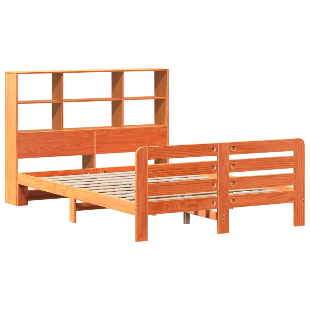 Sengeramme uten madrass voksbrun 140x190 cm heltre furu