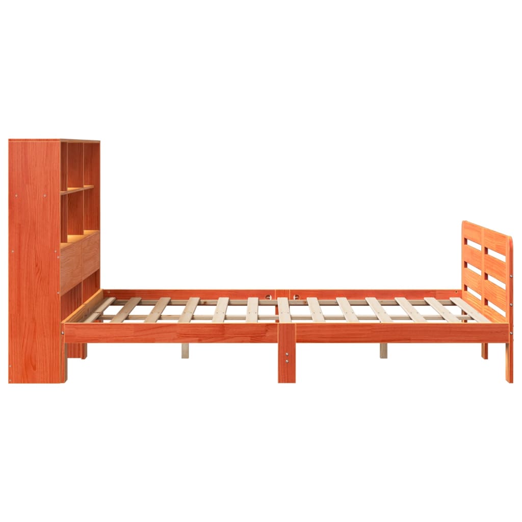 Sengeramme uten madrass voksbrun 140x190 cm heltre furu