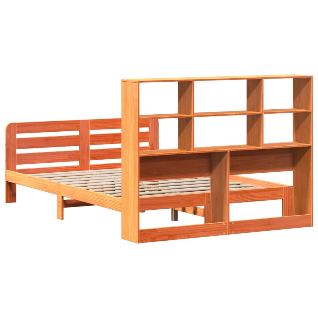 Sengeramme uten madrass voksbrun 140x190 cm heltre furu