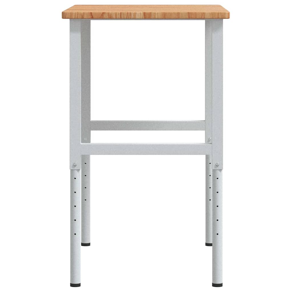 Arbeidsbenk lysebrun 100x60x(71,5-98) cm heltre eik rektangulær vidaXL