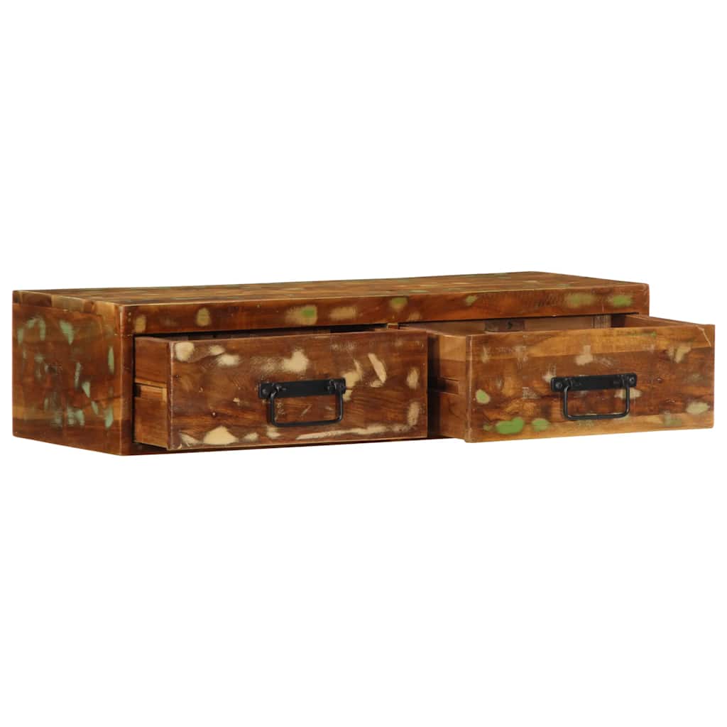 Veggmontert TV-benk 80x30x19 cm gjenvunnet heltre
