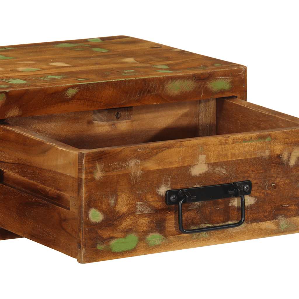 Veggmontert TV-benk 80x30x19 cm gjenvunnet heltre