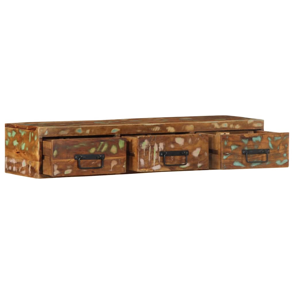 Veggmontert TV-benk 100x30x19 cm gjenvunnet heltre