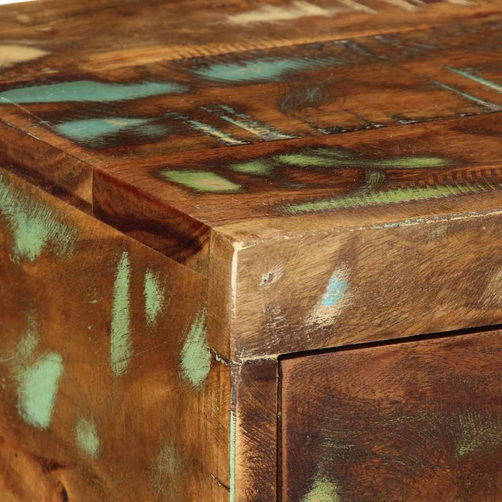Veggmontert TV-benk 100x30x19 cm gjenvunnet heltre