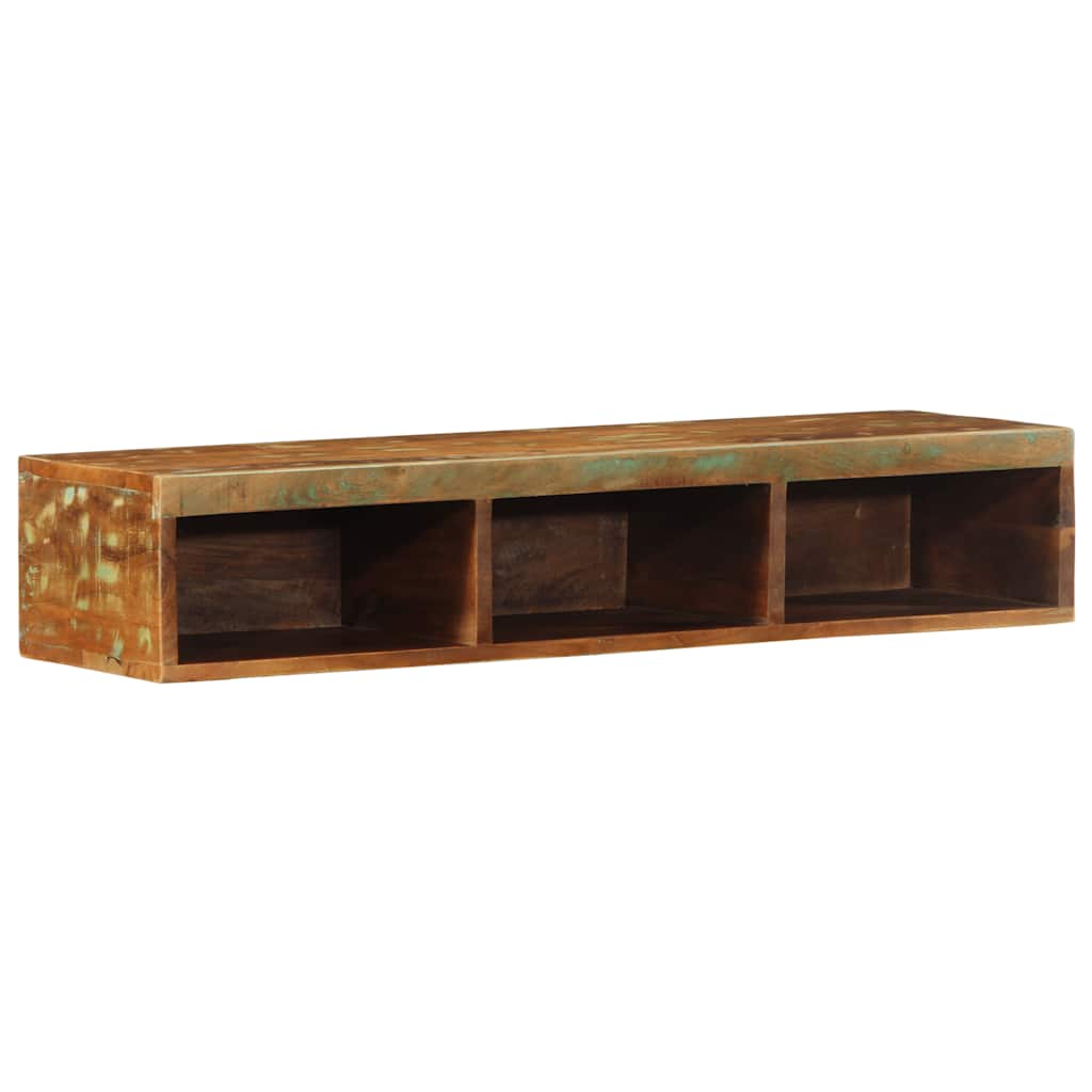 Veggmontert TV-benk 100x30x19 cm gjenvunnet heltre