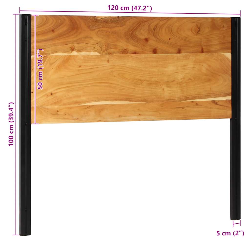 sengegavl 120 cm heltre akasie og jern