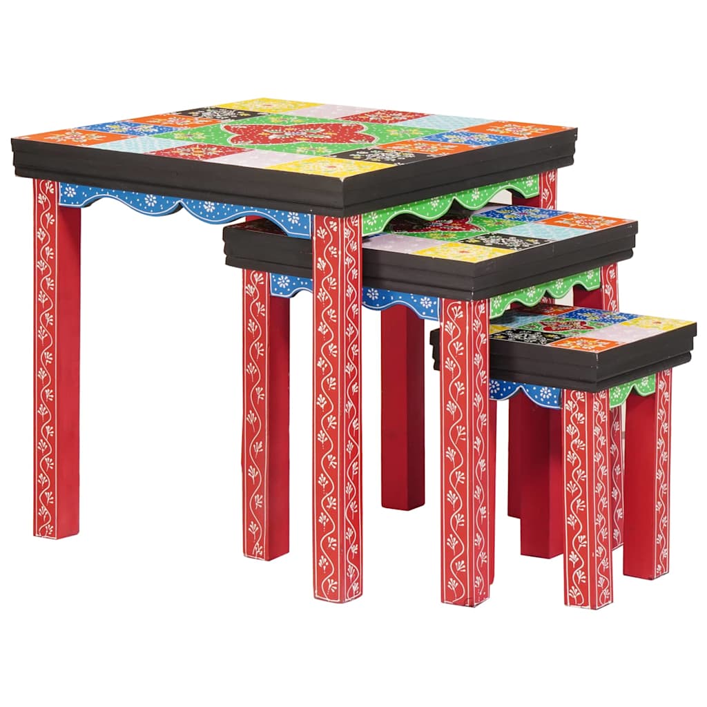 Firkantet bord 3 pcs Flerfarget