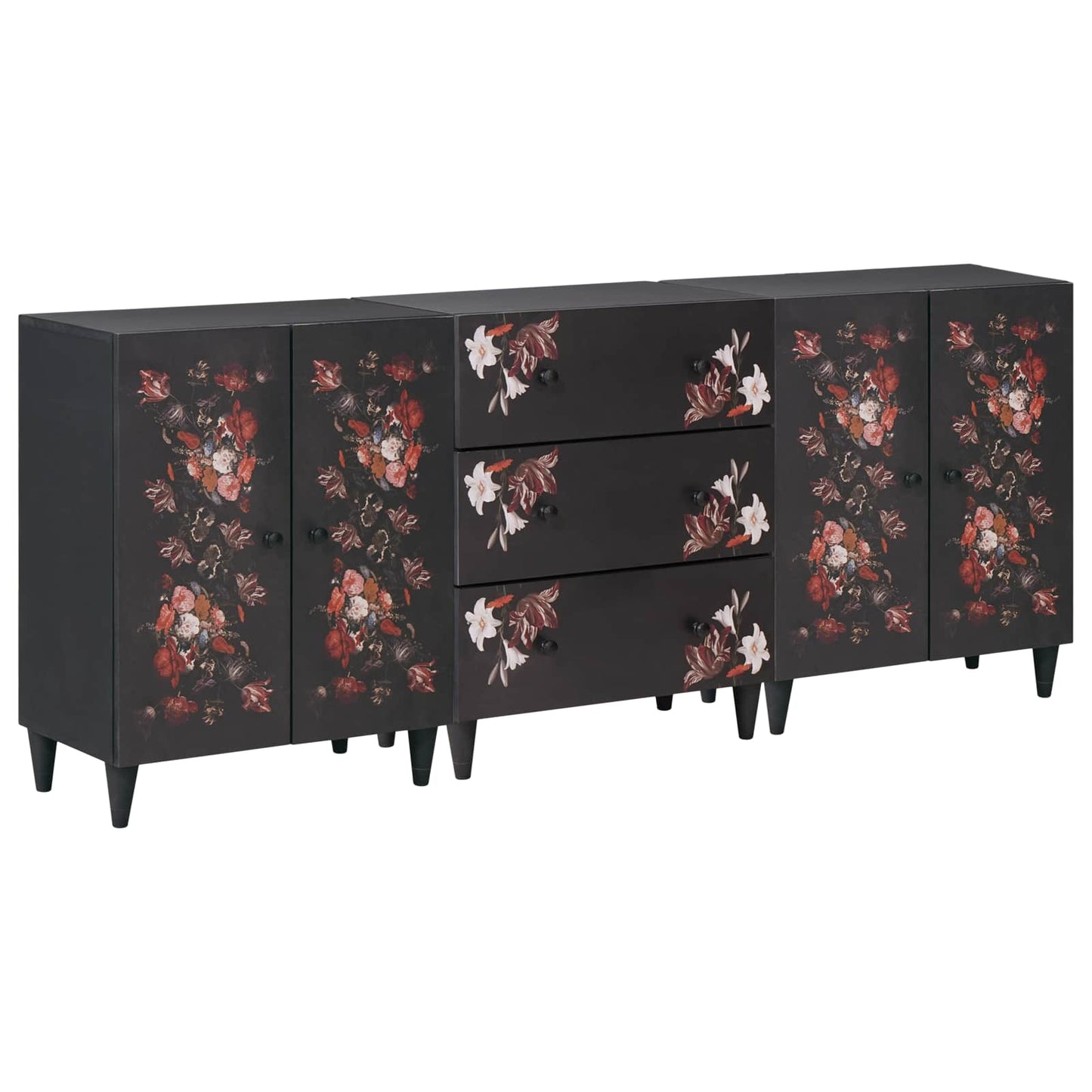 Oppbevaringsskap 3 stk. 180 x 33 x 75 cm Massiv mango tre