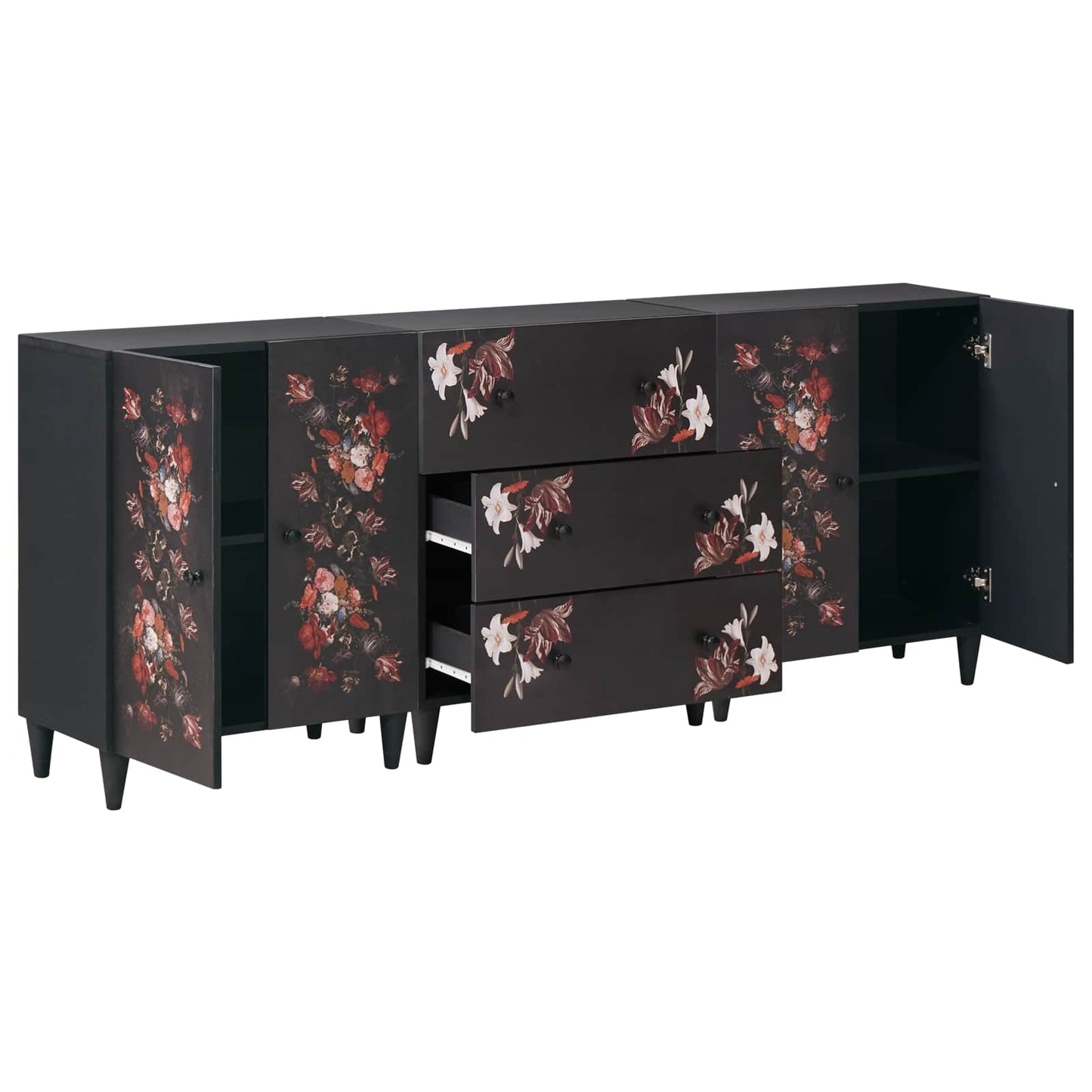 Oppbevaringsskap 3 stk. 180 x 33 x 75 cm Massiv mango tre