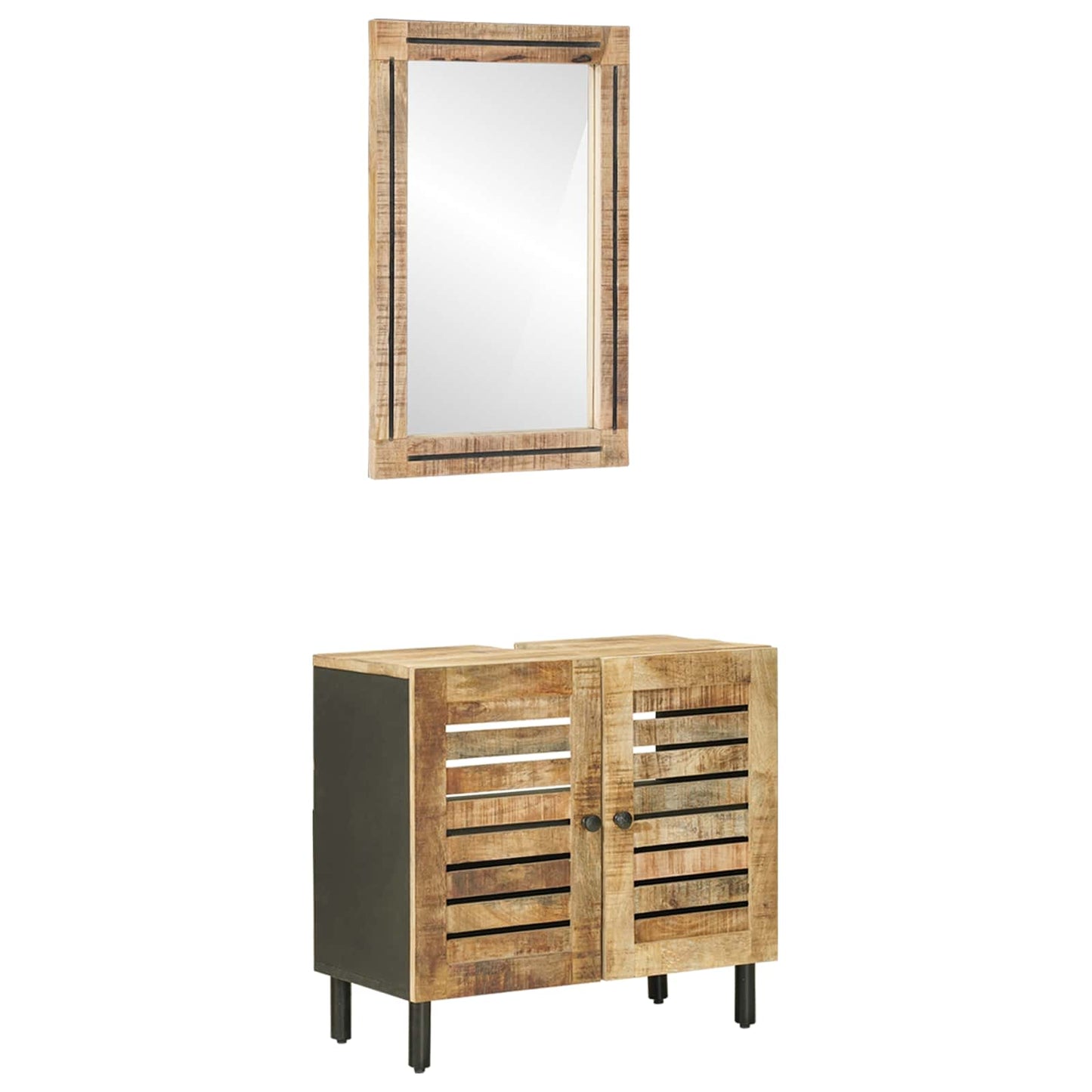 Baderomsskapsett 2 stk. Naturlig 62 x 33 x 58 cm