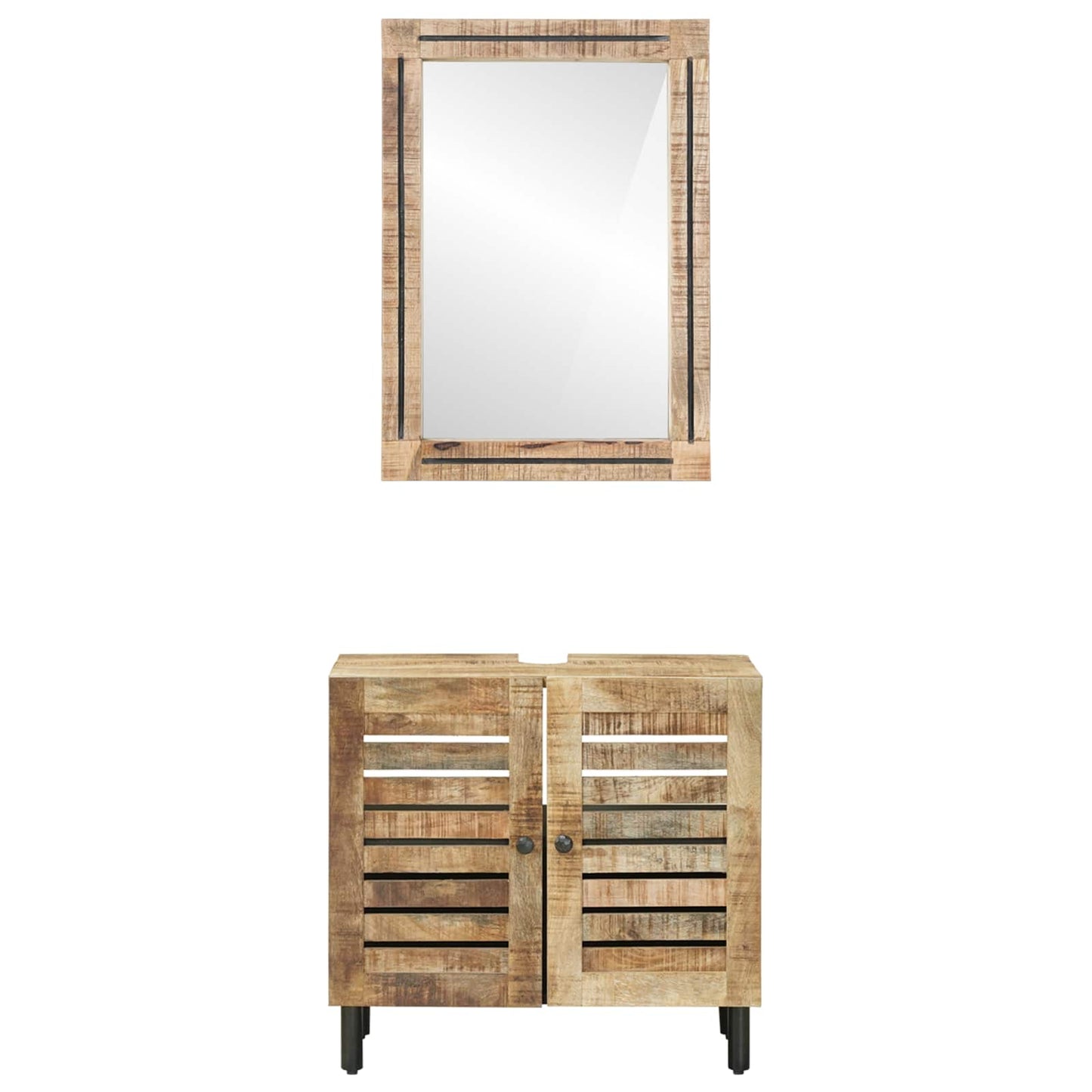 Baderomsskapsett 2 stk. Naturlig 62 x 33 x 58 cm