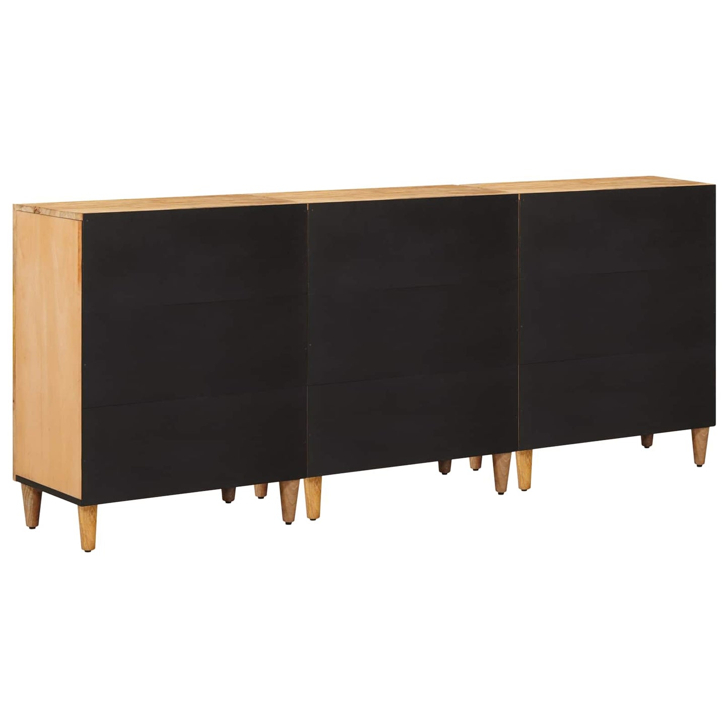 Oppbevaringsskap 3 pcs Brun 60 x 33,5 x 75 cm Massiv mango tre