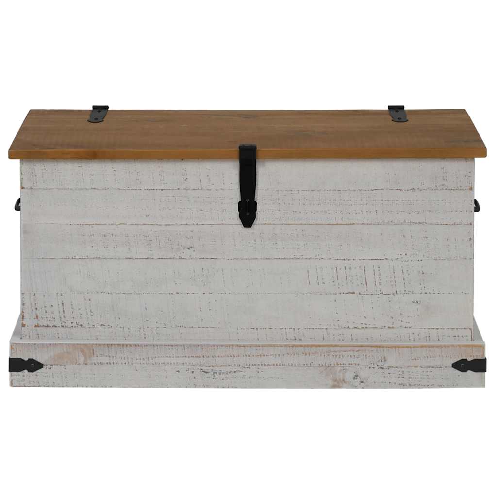 Oppbevaringskiste HALDEN hvit 91x48x47 cm heltre furu