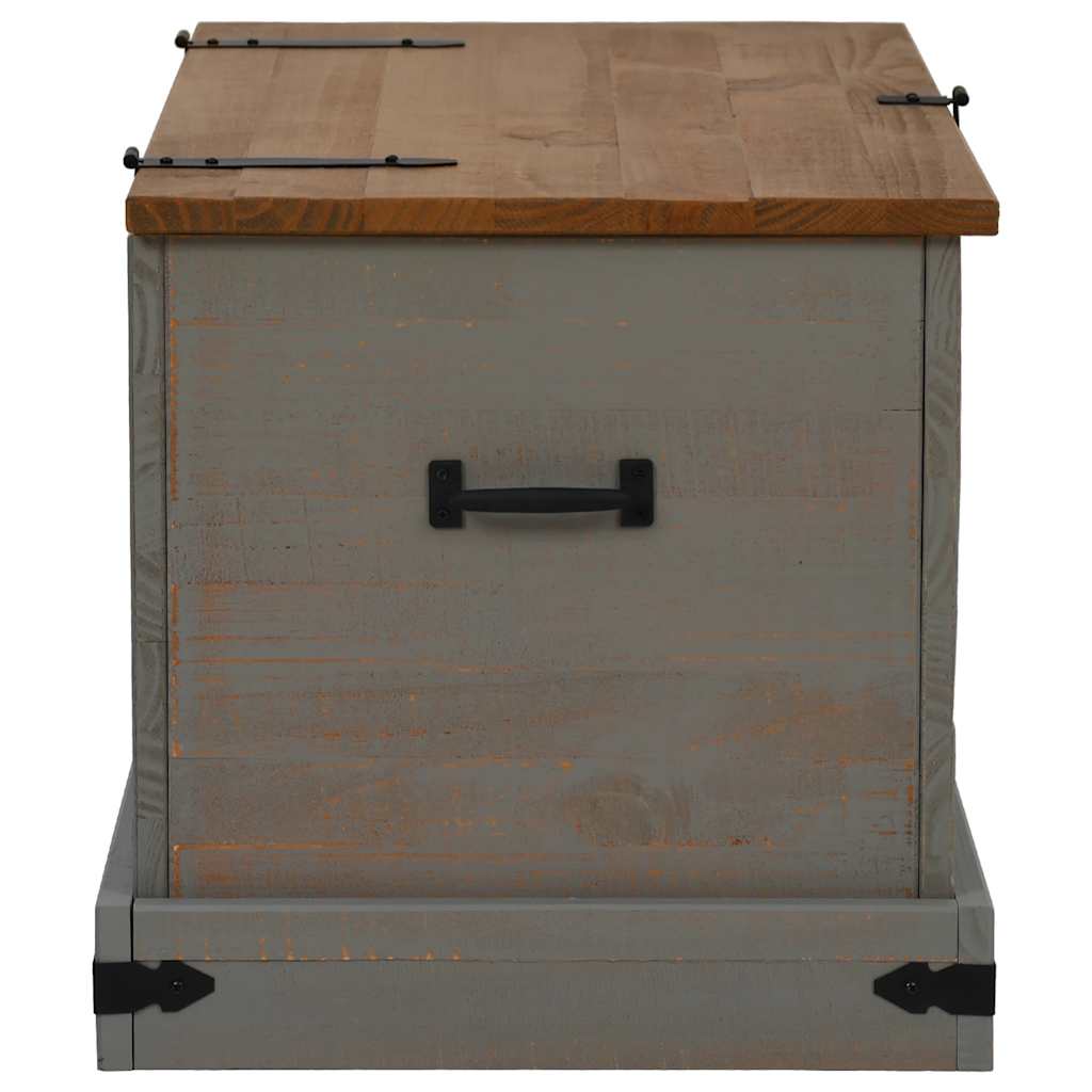 Oppbevaringskiste HALDEN grå 91x48x47 cm heltre furu