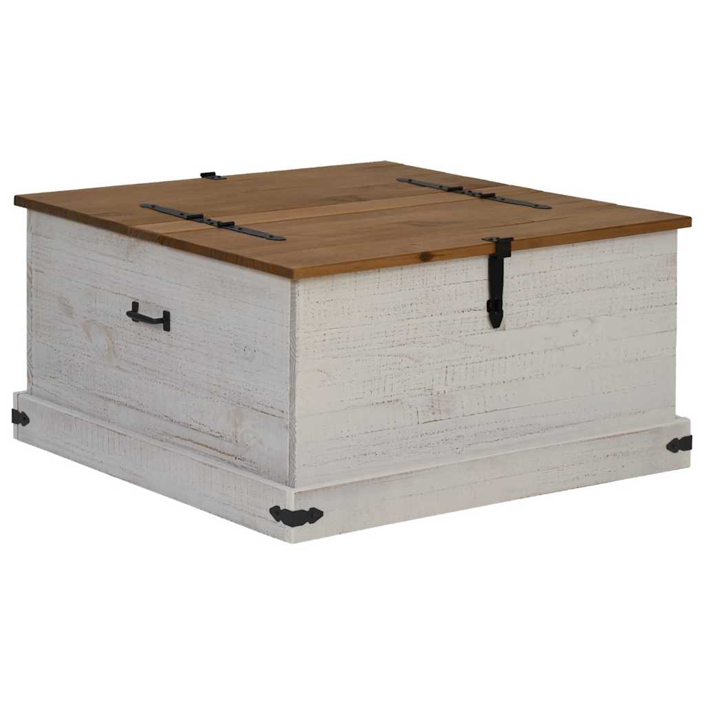 Oppbevaringskiste HALDEN hvit 91x91x47 cm heltre furu