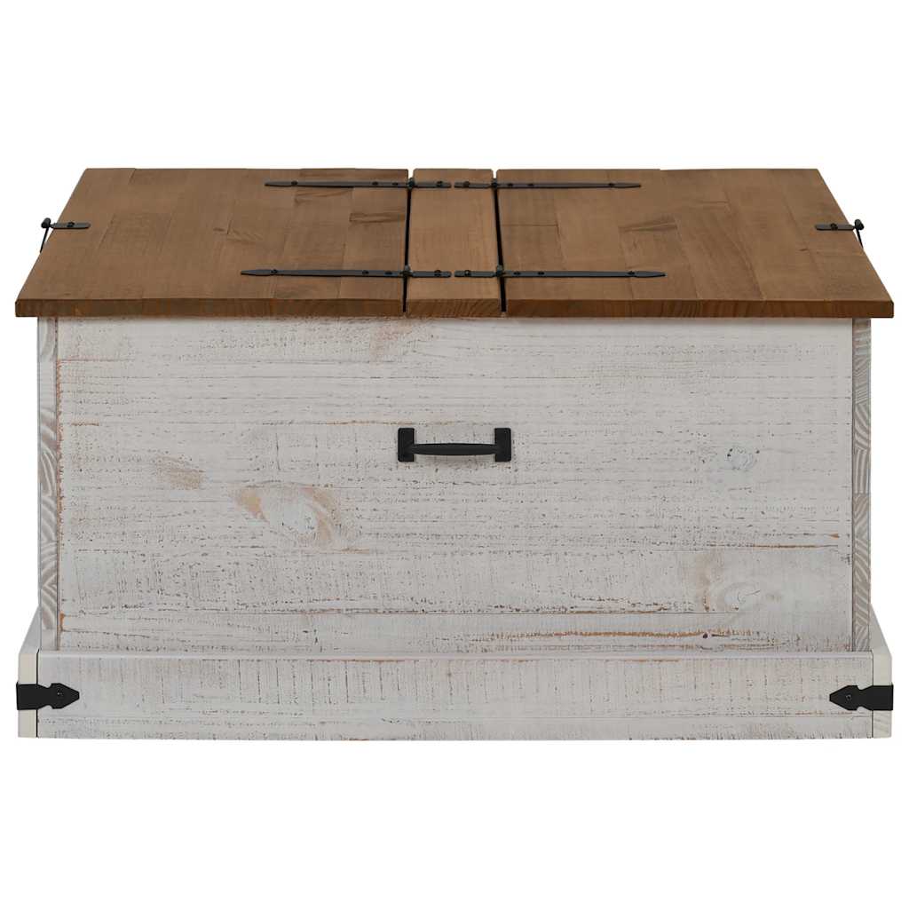 Oppbevaringskiste HALDEN hvit 91x91x47 cm heltre furu