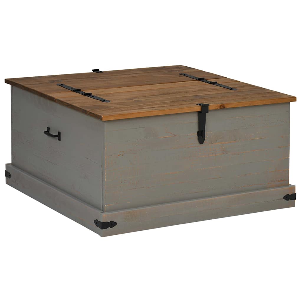 Oppbevaringskiste HALDEN grå 91x48x47 cm heltre furu