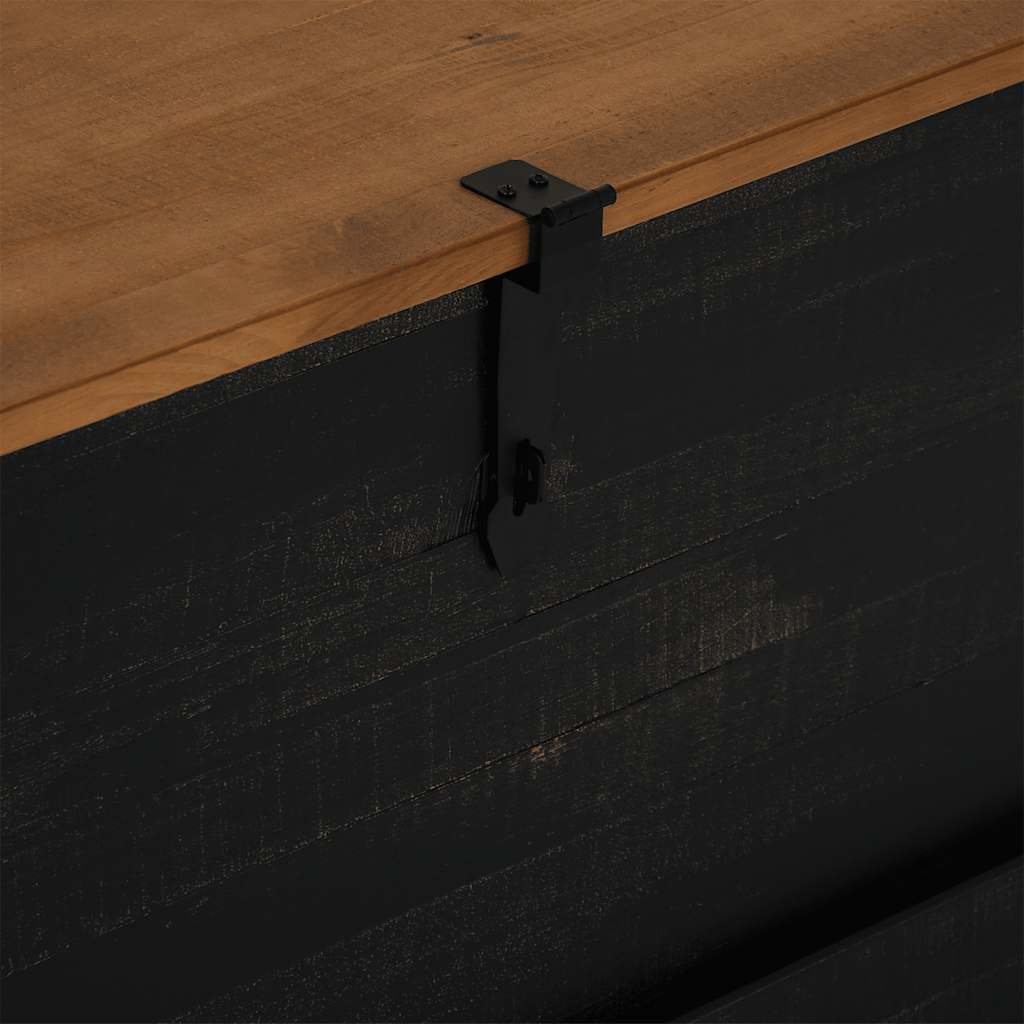 Oppbevaringskiste HALDEN svart 91x91x47 cm heltre furu
