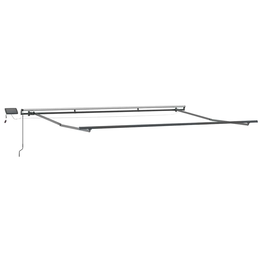 Manuell uttrekkbar markise med LED burgunder 500x300 cm