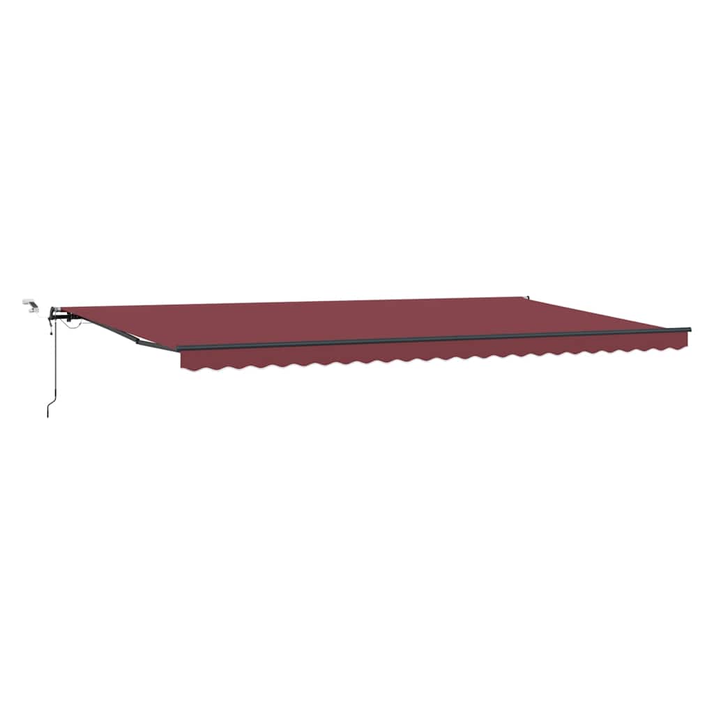 Automatisk uttrekkbar markise med LED burgunder 600x300 cm