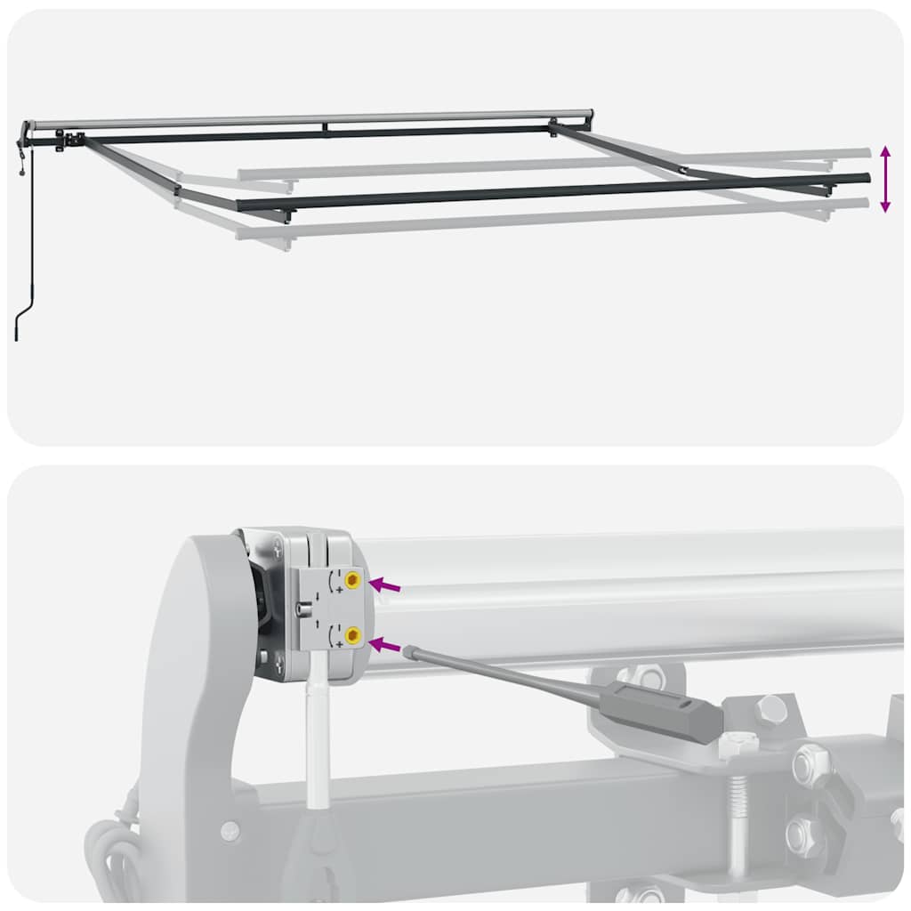 Automatisk uttrekkbar markise burgunder 300x250 cm