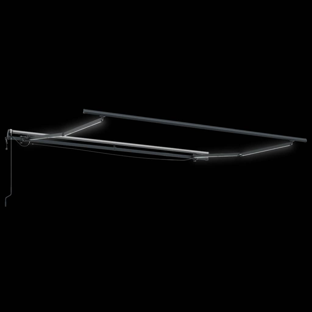 Automatisk uttrekkbar markise med LED brun 300x250 cm