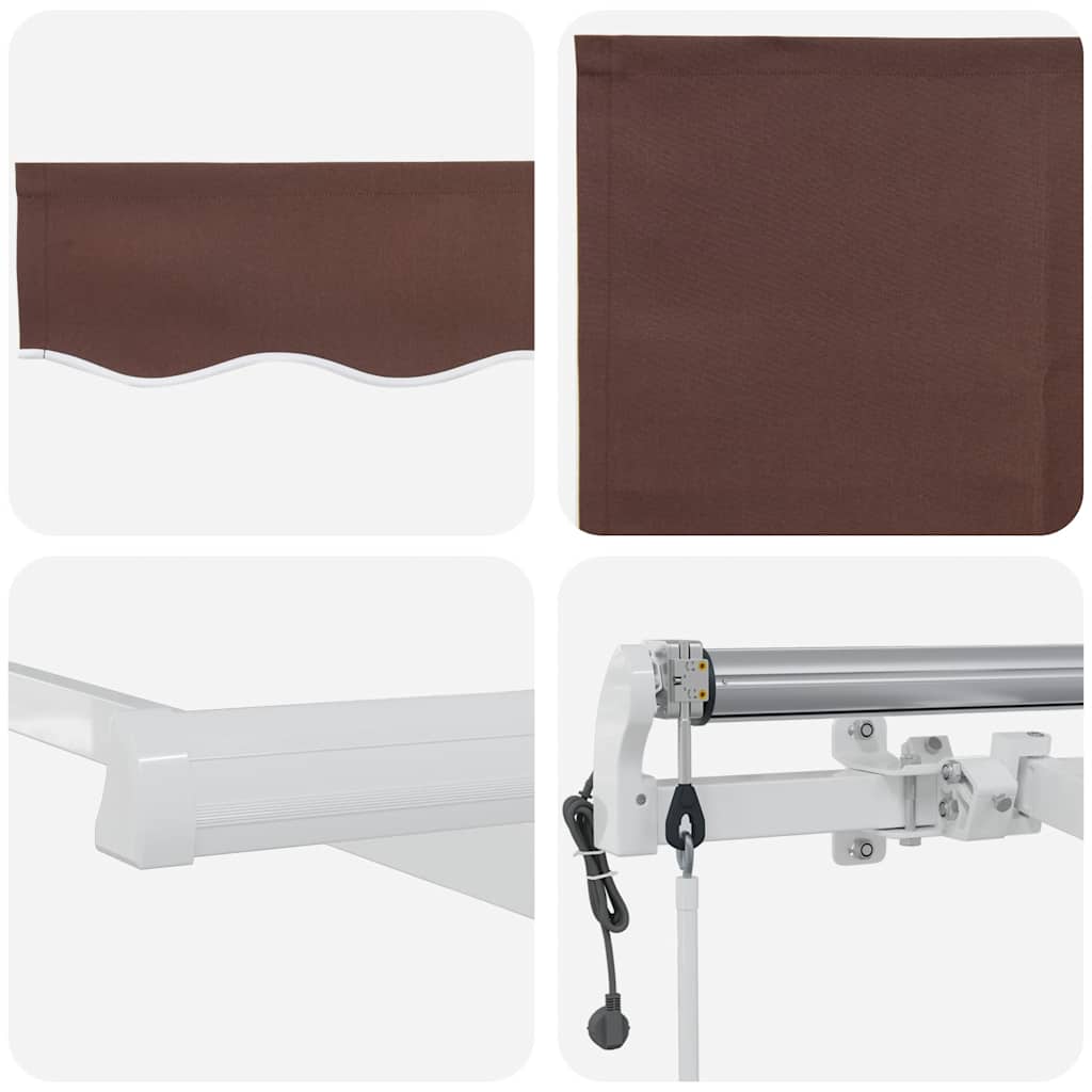 Automatisk uttrekkbar markise brun 450x300 cm