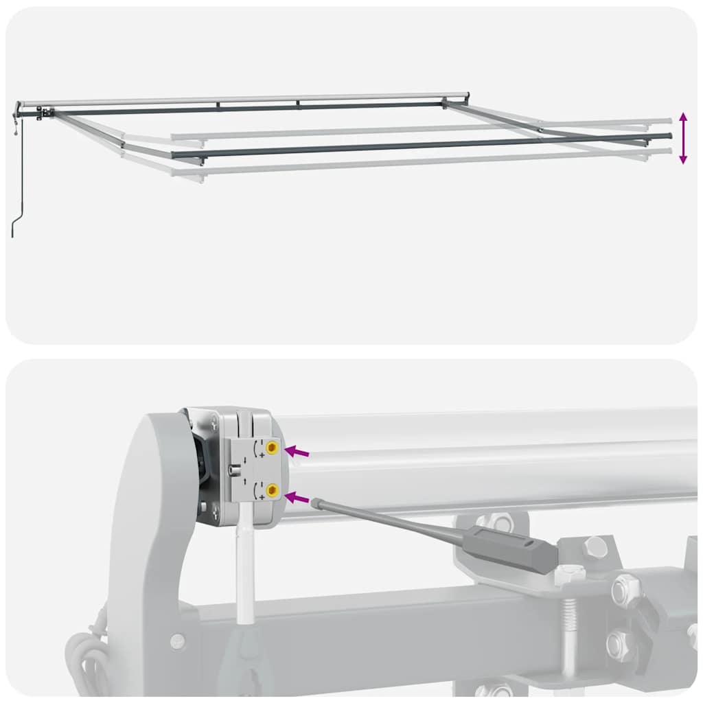 Automatisk uttrekkbar markise brun 450x300 cm