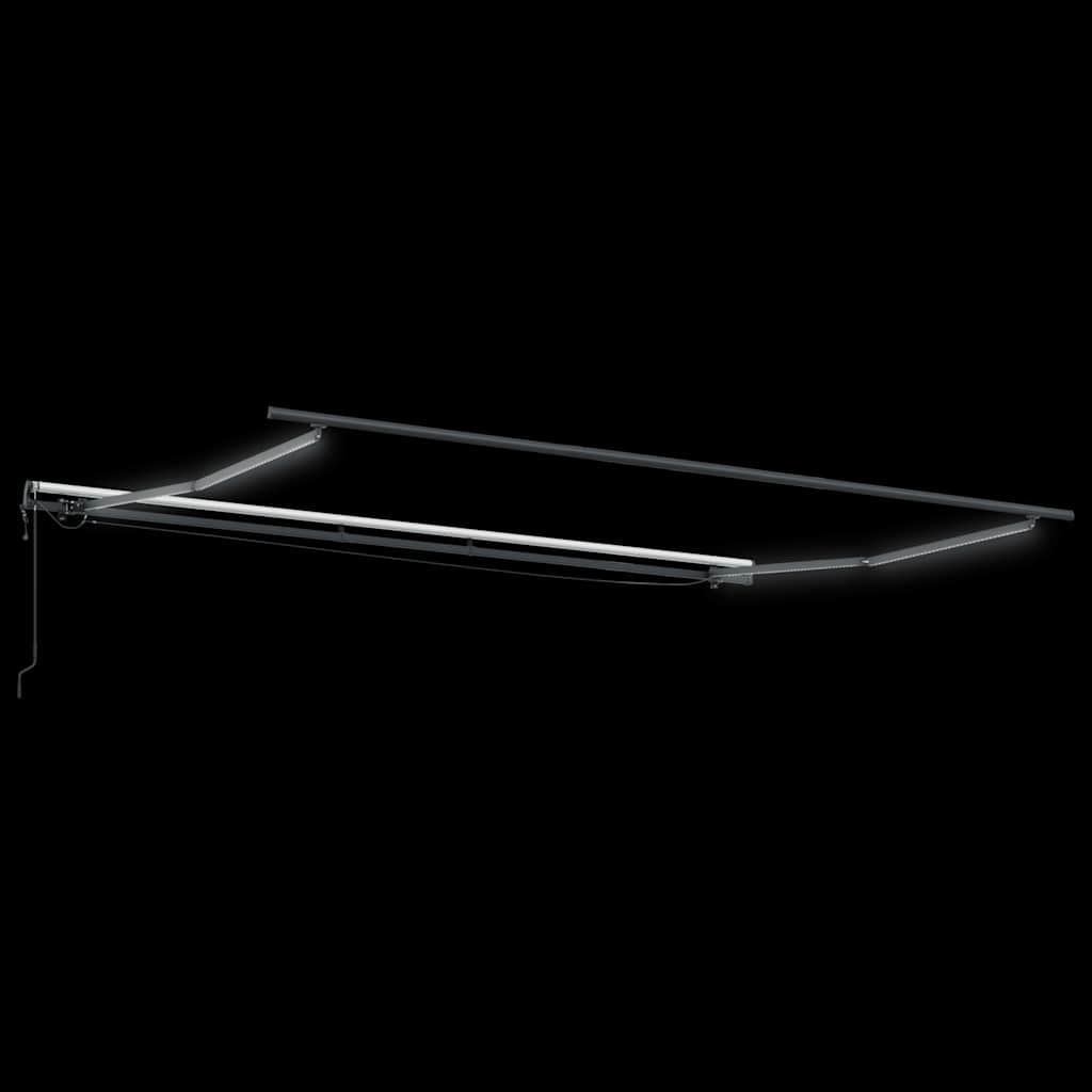 Automatisk uttrekkbar markise med LED brun 500x300 cm