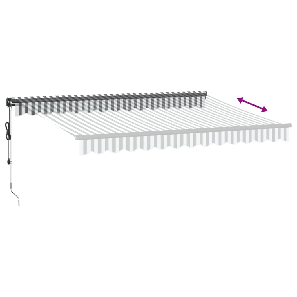 Automatisk uttrekkbar markise antrasitt og hvit 350x250 cm vidaXL