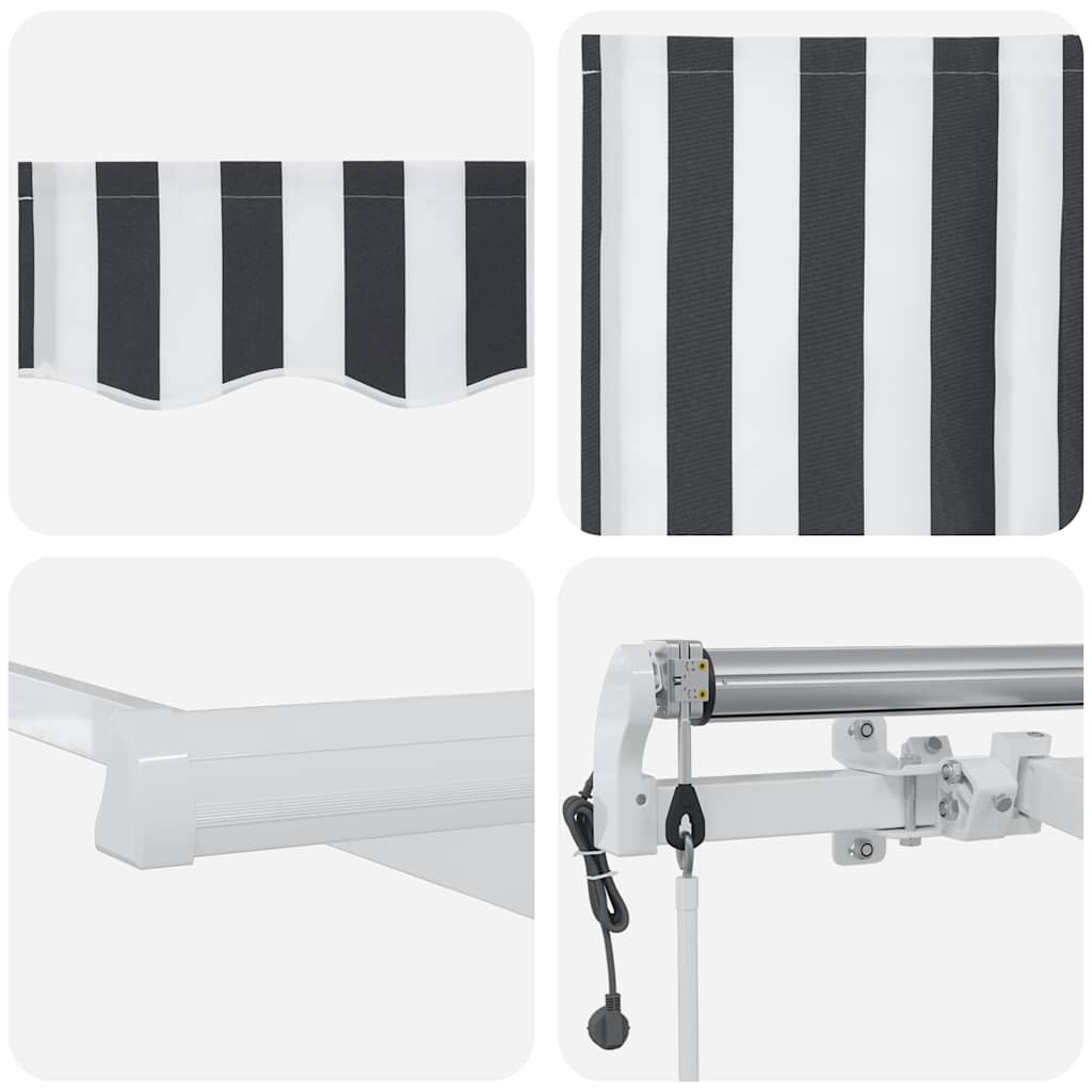 Automatisk uttrekkbar markise antrasitt og hvit 450x300 cm vidaXL