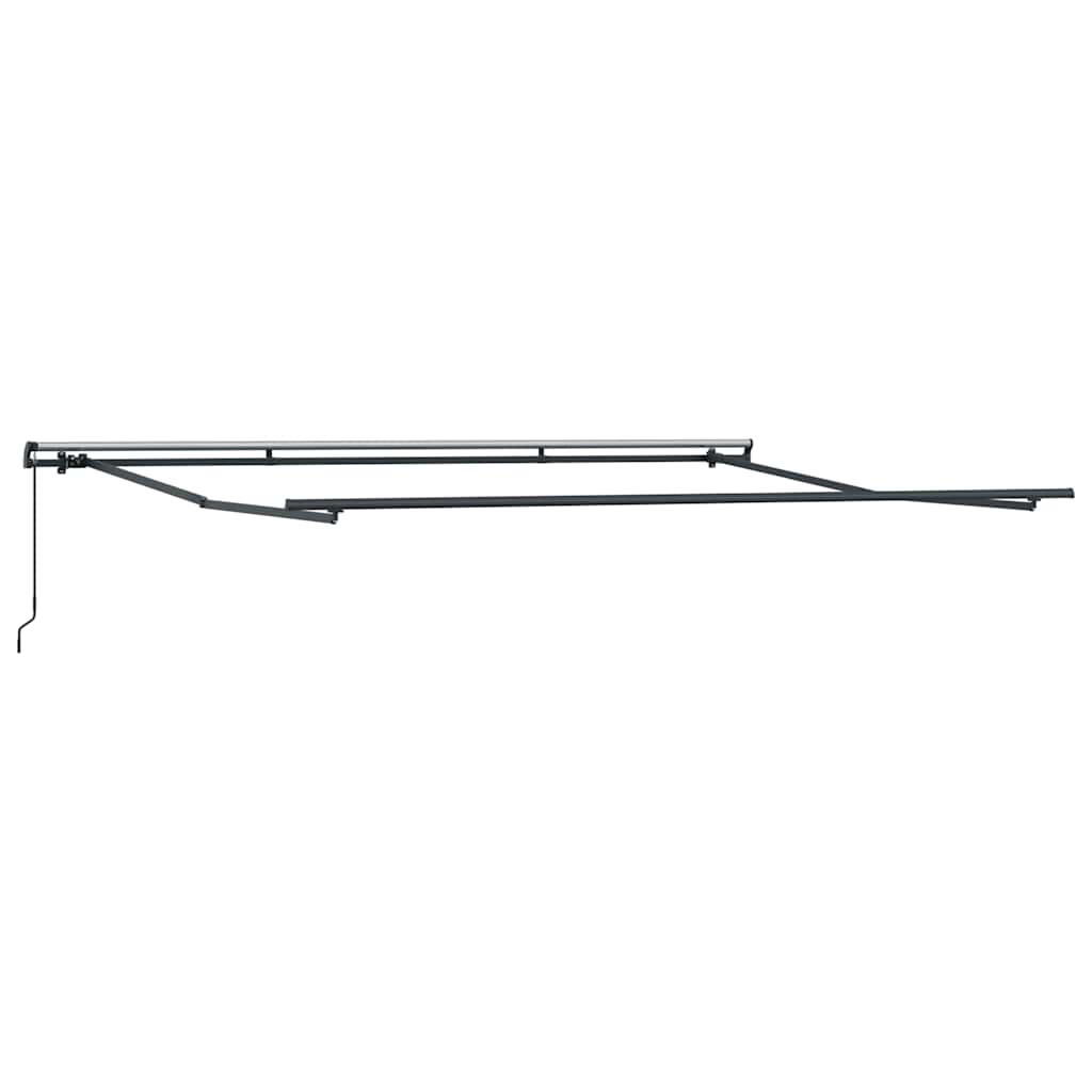 Manuell uttrekkbar markise antrasitt og hvit 500x300 cm