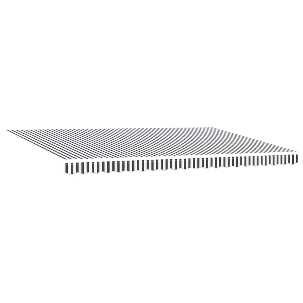 Manuell uttrekkbar markise med LED antrasitt og hvit 500x300 cm