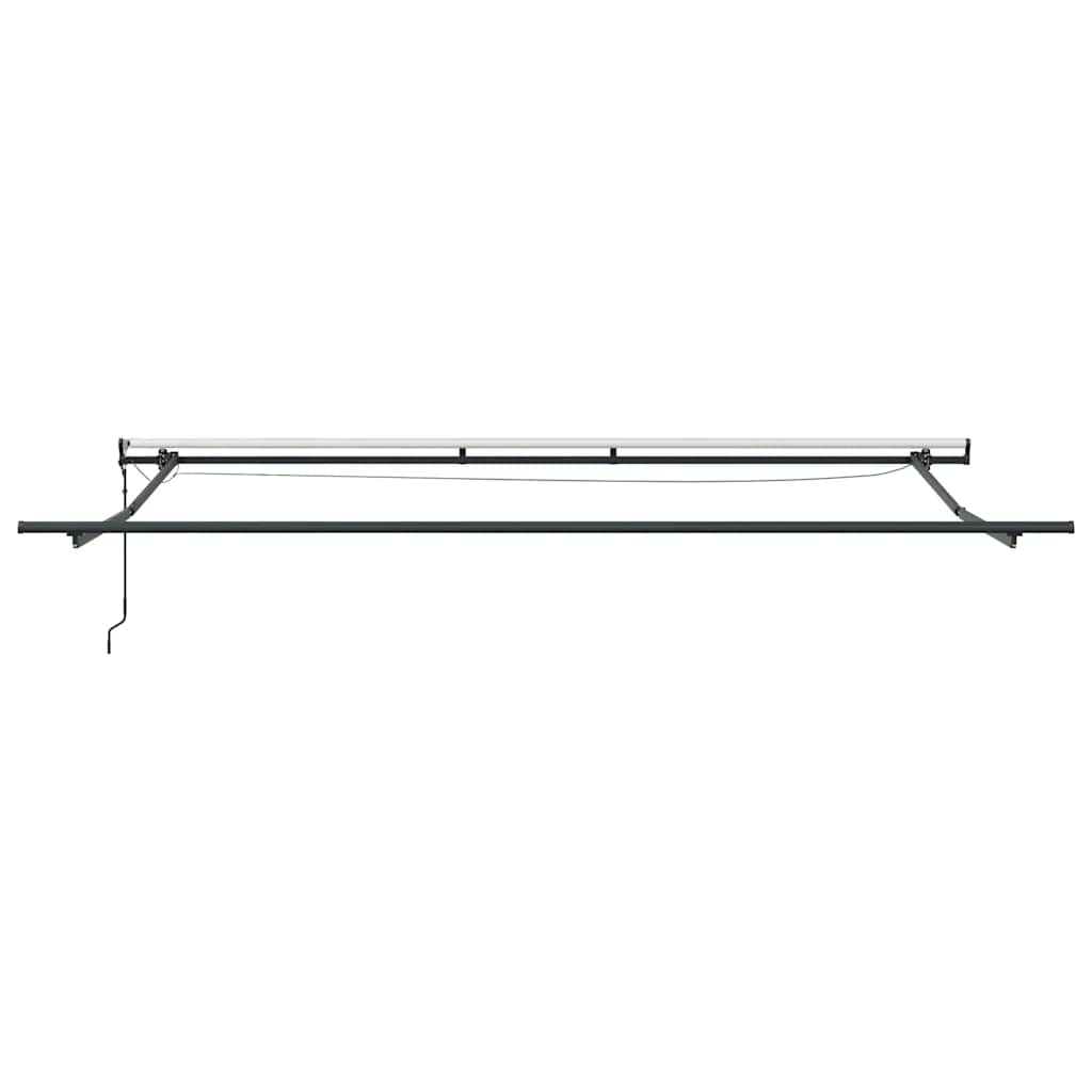 Automatisk uttrekkbar markise LED antrasitt og hvit 500x300 cm