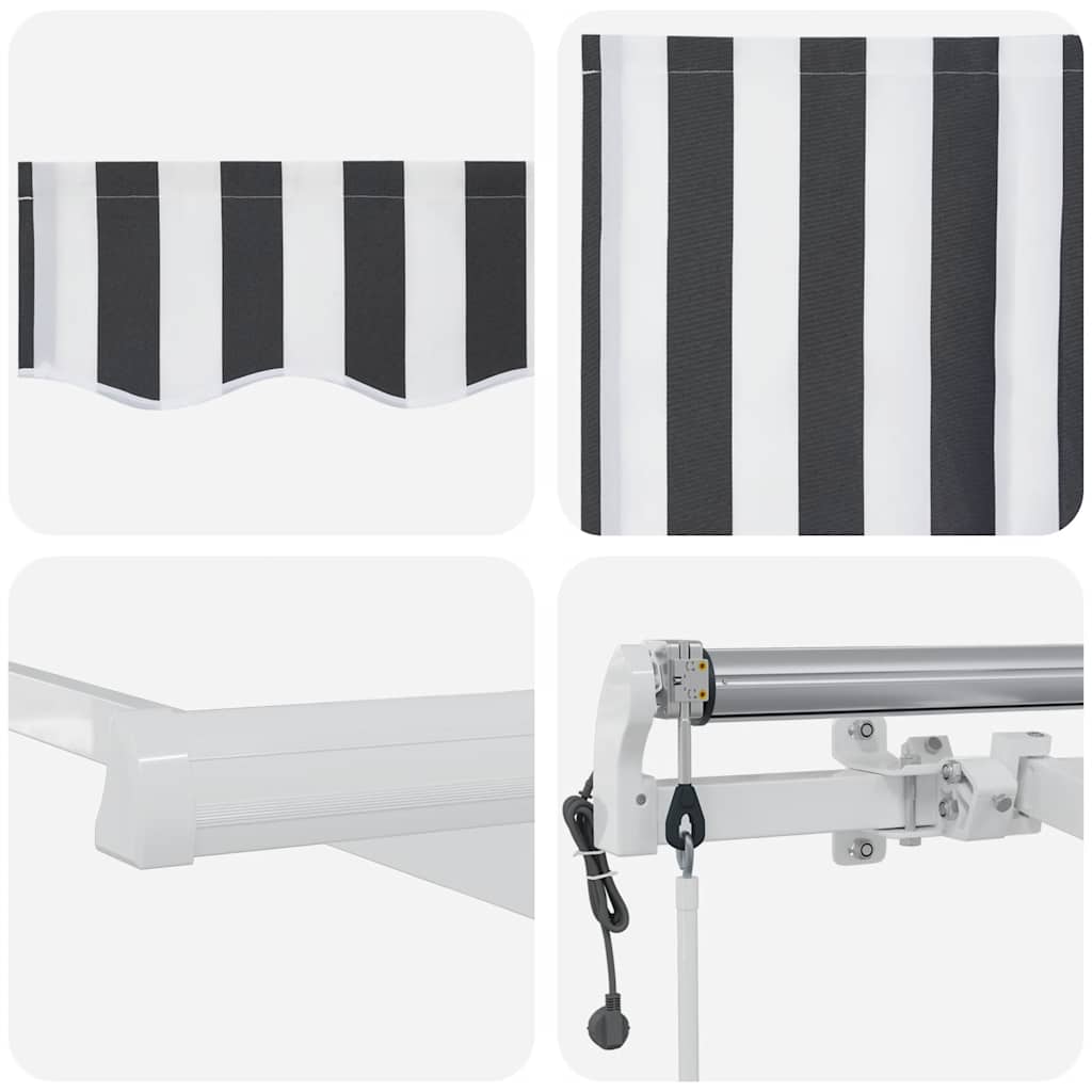 Automatisk uttrekkbar markise antrasitt og hvit 600x300 cm vidaXL
