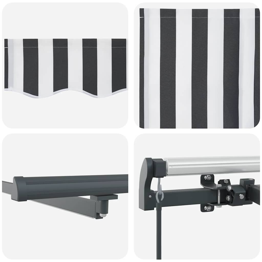 Manuell uttrekkbar markise med LED antrasitt og hvit 600x300 cm vidaXL