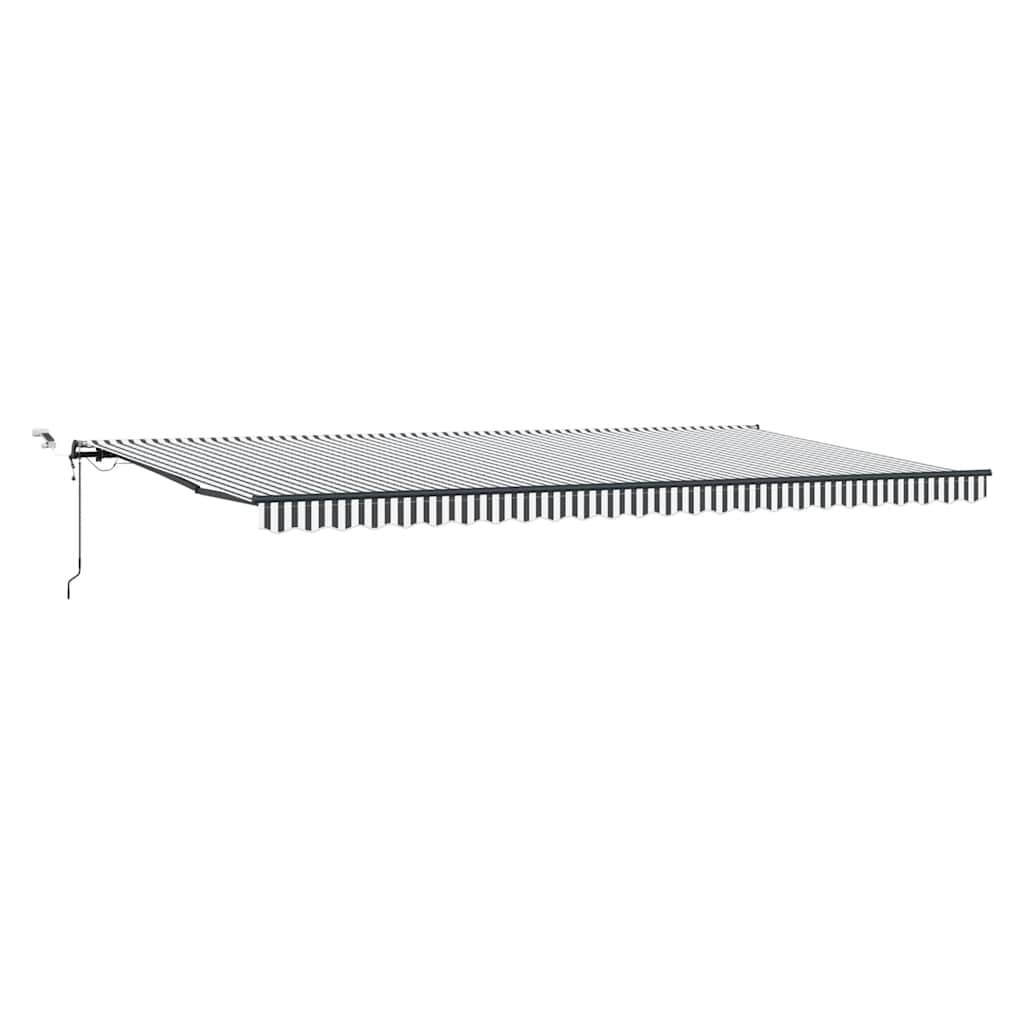 Automatisk uttrekkbar markise LED antrasitt og hvit 600x300 cm vidaXL