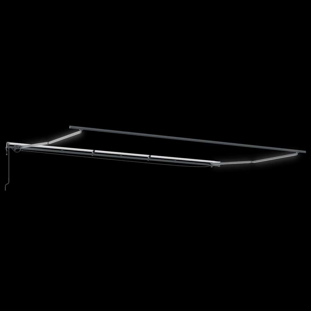 Automatisk uttrekkbar markise LED antrasitt og hvit 600x300 cm vidaXL