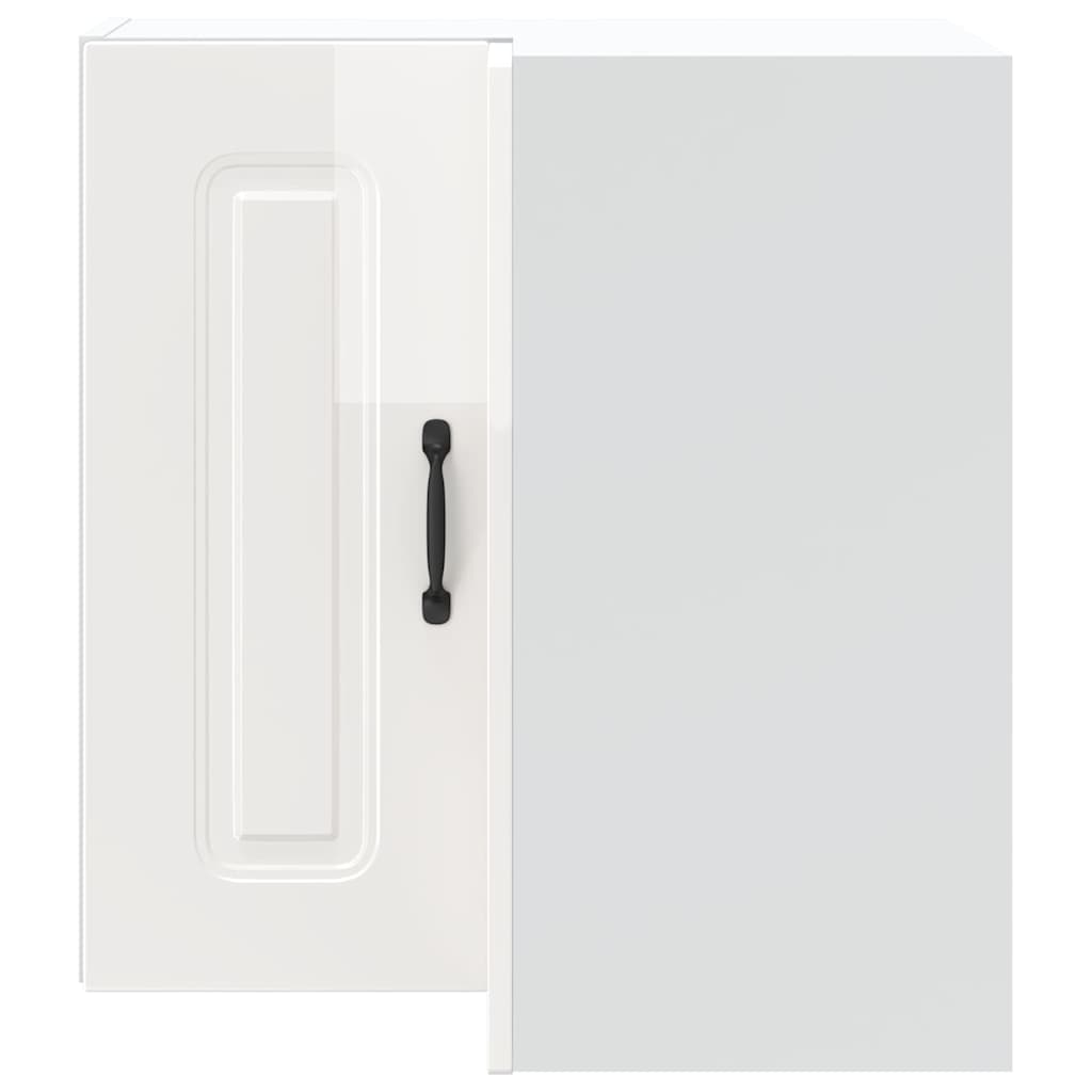 Kjøkken vegg hjørneskap Kalmar høyglans hvit konstruert tre